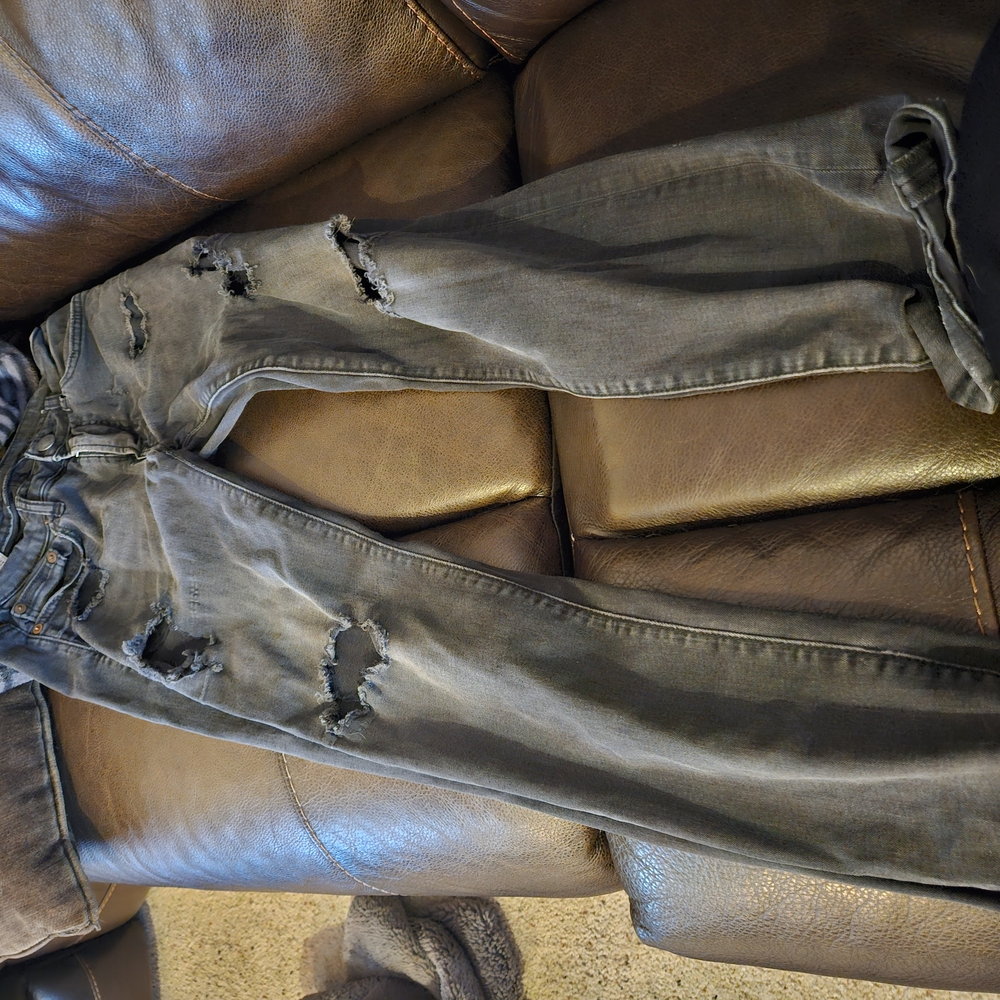 Distressed Gray Jeans